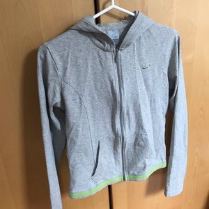 Heather Gray & Neon Green Nike Zip Hoodie Jacket